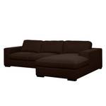 Ecksofa Boston (mit Schlaffunktion) Webstoff - Stoff Dara: Braun - Longchair davorstehend rechts