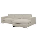 Ecksofa Boston (mit Schlaffunktion) Webstoff - Stoff Dara: Creme - Longchair davorstehend rechts