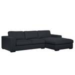 Ecksofa Boston (mit Schlaffunktion) Webstoff - Stoff Valura: Anthrazit - Longchair davorstehend rechts