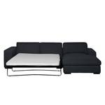 Ecksofa Boston (mit Schlaffunktion) Webstoff - Stoff Valura: Anthrazit - Longchair davorstehend rechts