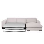 Ecksofa Boston (mit Schlaffunktion) Webstoff - Stoff Valura: Beige - Longchair davorstehend rechts