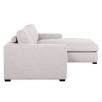 Ecksofa Boston (mit Schlaffunktion) Webstoff - Stoff Valura: Beige - Longchair davorstehend rechts