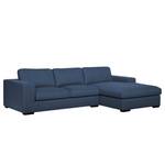 Ecksofa Boston (mit Schlaffunktion) Webstoff - Stoff Valura: Blau - Longchair davorstehend rechts