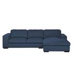 Ecksofa Boston (mit Schlaffunktion) Webstoff - Stoff Valura: Blau - Longchair davorstehend rechts