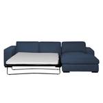 Ecksofa Boston (mit Schlaffunktion) Webstoff - Stoff Valura: Blau - Longchair davorstehend rechts