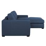 Ecksofa Boston (mit Schlaffunktion) Webstoff - Stoff Valura: Blau - Longchair davorstehend rechts