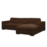 Ecksofa Boston (mit Schlaffunktion) Webstoff - Stoff Valura: Braun - Longchair davorstehend rechts