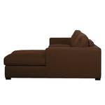 Ecksofa Boston (mit Schlaffunktion) Webstoff - Stoff Valura: Braun - Longchair davorstehend rechts