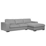 Ecksofa Boston (mit Schlaffunktion) Webstoff - Stoff Valura: Grau - Longchair davorstehend rechts