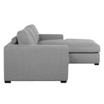 Ecksofa Boston (mit Schlaffunktion) Webstoff - Stoff Valura: Grau - Longchair davorstehend rechts