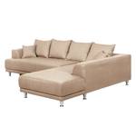 Ecksofa Botones (mit Schlaffunktion) Web Beige - Longchair davorstehend rechts