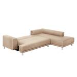 Ecksofa Botones (mit Schlaffunktion) Web Beige - Longchair davorstehend rechts