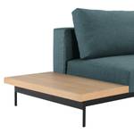 Ecksofa Bragi mit Tisch Webstoff (mit Schlaffunktion) - Stoff Soft: Indigo