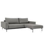 Ecksofa Bragi Webstoff (mit Schlaffunktion) - Stoff Flashtex: Light Grey