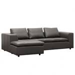 Ecksofa Brooklyn II Echtleder Echtleder Neka: Grau - Longchair davorstehend links