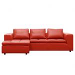 Ecksofa Brooklyn II Echtleder Echtleder Neka: Rot - Longchair davorstehend links