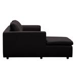 Ecksofa Brooklyn II Echtleder Echtleder Neka: Schwarz - Longchair davorstehend links