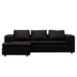 Ecksofa Brooklyn II Echtleder Echtleder Neka: Schwarz - Longchair davorstehend links