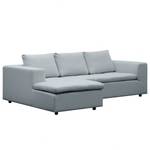 Ecksofa Brooklyn II Webstoff Webstoff Anda II: Silber - Longchair davorstehend links