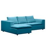 Hoekbank Brooklyn II geweven stof Geweven stof Anda II: Turquoise - Longchair vooraanzicht links