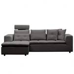 Ecksofa Brooklyn II Webstoff Webstoff Anda II: Anthrazit - Longchair davorstehend links