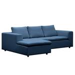 Hoekbank Brooklyn II geweven stof Geweven stof Anda II: Blauw - Longchair vooraanzicht links