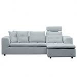 Ecksofa Brooklyn II Webstoff Webstoff Anda II: Silber - Longchair davorstehend rechts