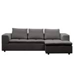 Ecksofa Brooklyn II Webstoff Webstoff Anda II: Anthrazit - Longchair davorstehend rechts