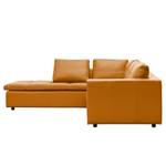 Ecksofa Brooklyn IV Echtleder Echtleder Neka: Cognac - Breite: 247 cm - Ottomane davorstehend links