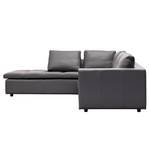 Ecksofa Brooklyn IV Echtleder Echtleder Neka: Grau - Breite: 247 cm - Ottomane davorstehend links