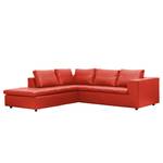 Ecksofa Brooklyn IV Echtleder Echtleder Neka: Rot - Breite: 247 cm - Ottomane davorstehend links