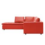 Ecksofa Brooklyn IV Echtleder Echtleder Neka: Rot - Breite: 247 cm - Ottomane davorstehend links