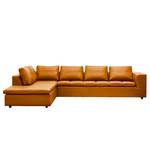 Ecksofa Brooklyn IV Echtleder Echtleder Neka: Cognac - Breite: 312 cm - Ottomane davorstehend links