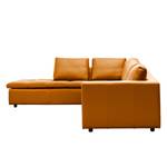 Ecksofa Brooklyn IV Echtleder Echtleder Neka: Cognac - Breite: 312 cm - Ottomane davorstehend links