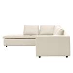 Ecksofa Brooklyn IV Echtleder Echtleder Neka: Creme - Breite: 312 cm - Ottomane davorstehend links