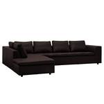 Ecksofa Brooklyn IV Echtleder Echtleder Neka: Dunkelbraun - Breite: 312 cm - Ottomane davorstehend links