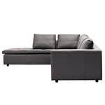 Ecksofa Brooklyn IV Echtleder Echtleder Neka: Grau - Breite: 312 cm - Ottomane davorstehend links