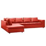 Ecksofa Brooklyn IV Echtleder Echtleder Neka: Rot - Breite: 312 cm - Ottomane davorstehend links