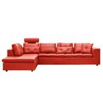 Ecksofa Brooklyn IV Echtleder Echtleder Neka: Rot - Breite: 312 cm - Ottomane davorstehend links