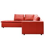 Ecksofa Brooklyn IV Echtleder Echtleder Neka: Rot - Breite: 312 cm - Ottomane davorstehend links