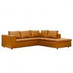 Ecksofa Brooklyn IV Echtleder Echtleder Neka: Cognac - Breite: 247 cm - Ottomane davorstehend rechts