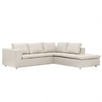 Ecksofa Brooklyn IV Echtleder Echtleder Neka: Creme - Breite: 247 cm - Ottomane davorstehend rechts