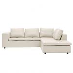 Ecksofa Brooklyn IV Echtleder Echtleder Neka: Creme - Breite: 247 cm - Ottomane davorstehend rechts