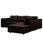 Ecksofa Brooklyn IV Echtleder Echtleder Neka: Dunkelbraun - Breite: 247 cm - Ottomane davorstehend rechts