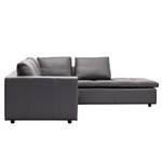 Ecksofa Brooklyn IV Echtleder Echtleder Neka: Grau - Breite: 247 cm - Ottomane davorstehend rechts