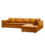 Ecksofa Brooklyn IV Echtleder Echtleder Neka: Cognac - Breite: 312 cm - Ottomane davorstehend rechts