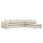 Ecksofa Brooklyn IV Echtleder Echtleder Neka: Creme - Breite: 312 cm - Ottomane davorstehend rechts