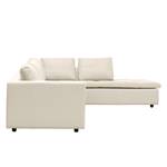 Ecksofa Brooklyn IV Echtleder Echtleder Neka: Creme - Breite: 312 cm - Ottomane davorstehend rechts