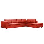 Ecksofa Brooklyn IV Echtleder Echtleder Neka: Rot - Breite: 312 cm - Ottomane davorstehend rechts