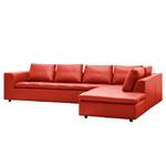 Ecksofa Brooklyn IV Echtleder Echtleder Neka: Rot - Breite: 312 cm - Ottomane davorstehend rechts